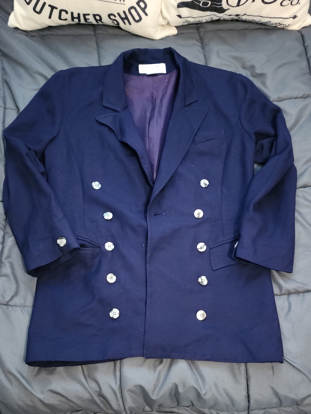 Authentic Christian Dior Double Breasted Blazer Coat Jacket Size 6